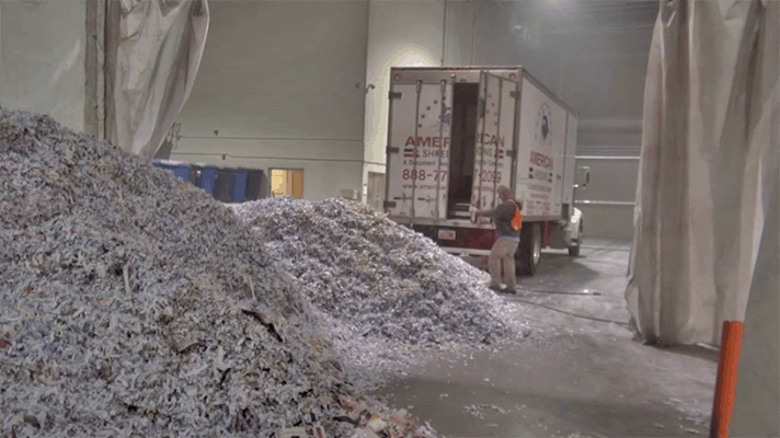 We watch watch happens inside a secure paper shredding facility.