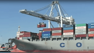 Container ships cycle between the US and China carrying new goods and recyclables.