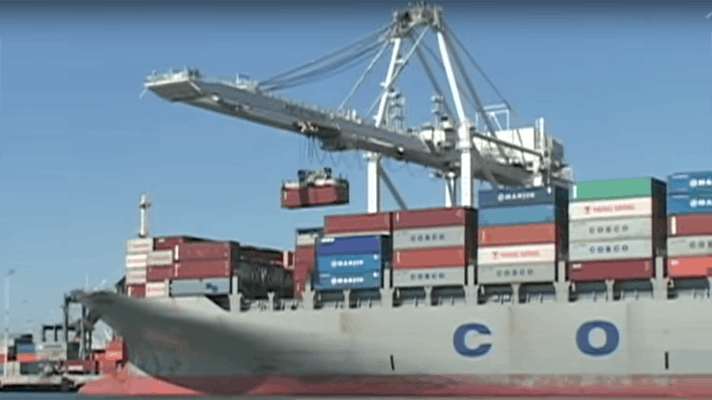 Container ships cycle between the US and China carrying new goods and recyclables.